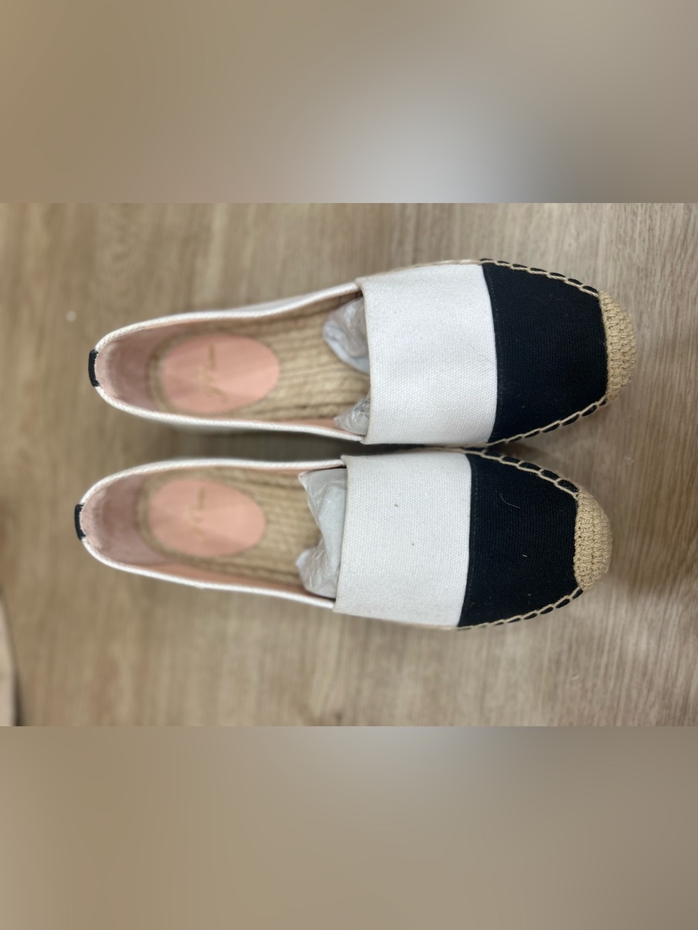 J. Crew NEW Espadrille Canvas slip on flats with Toe Cap Sz 6 COASTAL Classic - Picture 4 of 5